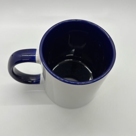 White and Blue Mug with Quote 3