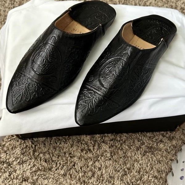 Moroccan Babouche Slippers (Also Called Balgha) Size 8