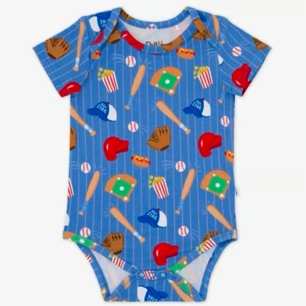 Little sleepies blue all star baseball bodysuit