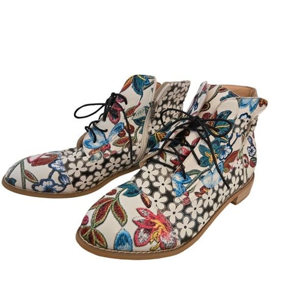 Kansas Dalia Potent Floral Lace-Up Ankle Boots EU 42 / US 11