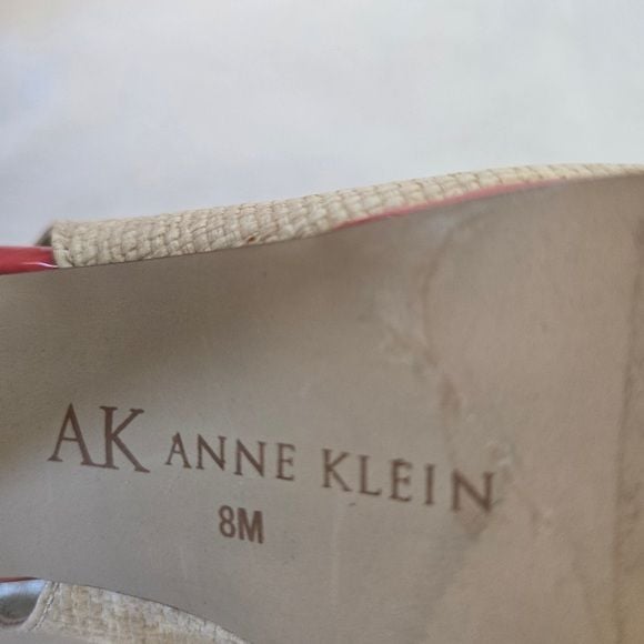 Anne Klein Slingback Pumps | Orange & Cream Bow Heels | Size 8M 8
