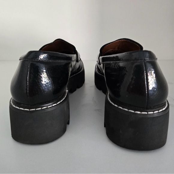 Franco Sarto Baylin Black Patent Lug Sole Penny Loafers Size 6 NWOT 5
