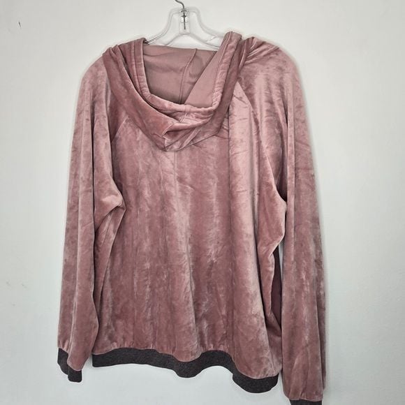 Alfani Velour Hoodie XXL Blush Pink | Soft Luxe Lounge Pullover Hooded Top 11