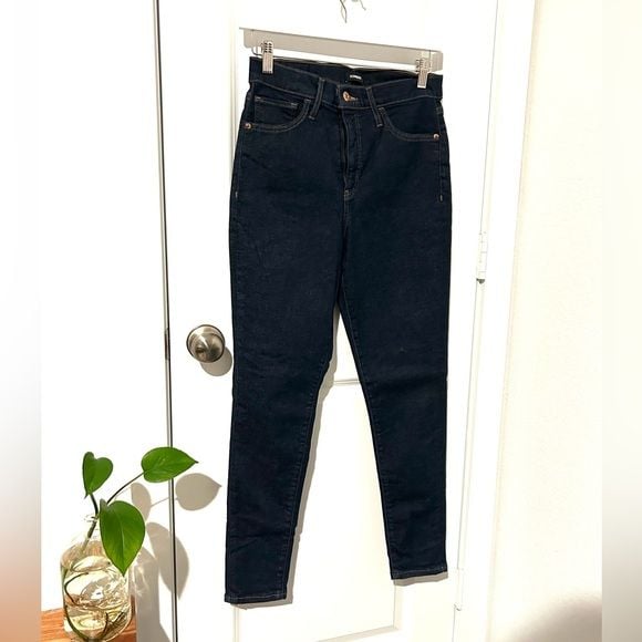 Express Women's Dark Blue High Rise Jeans 2
