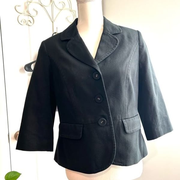 LOFT Black Button-Up Blazer