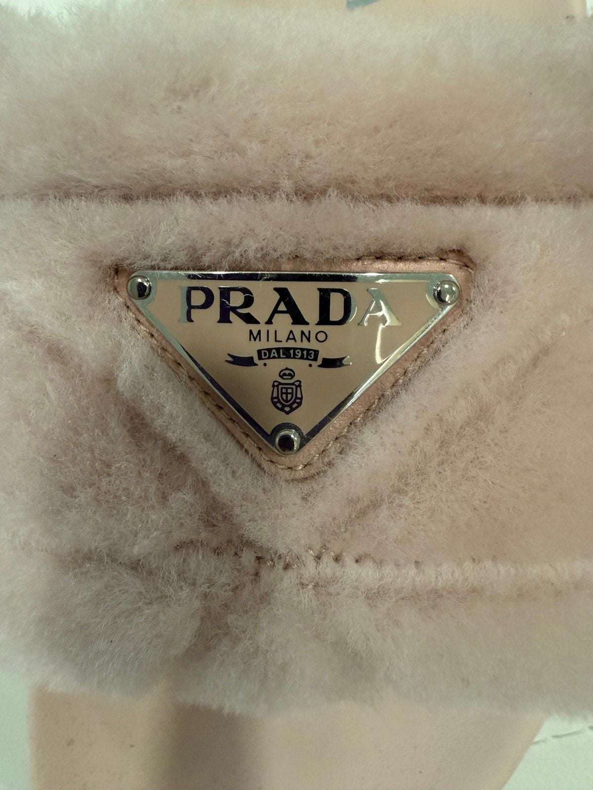 Authentic Prada Pink Furry Slides 6
