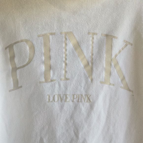 Victoria’s Secret PINK White Zip Hoodie | Love Pink Logo | Size Small 7