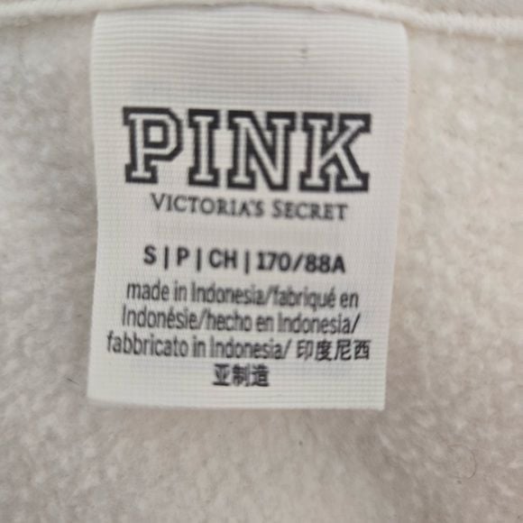Victoria’s Secret PINK White Zip Hoodie | Love Pink Logo | Size Small 10