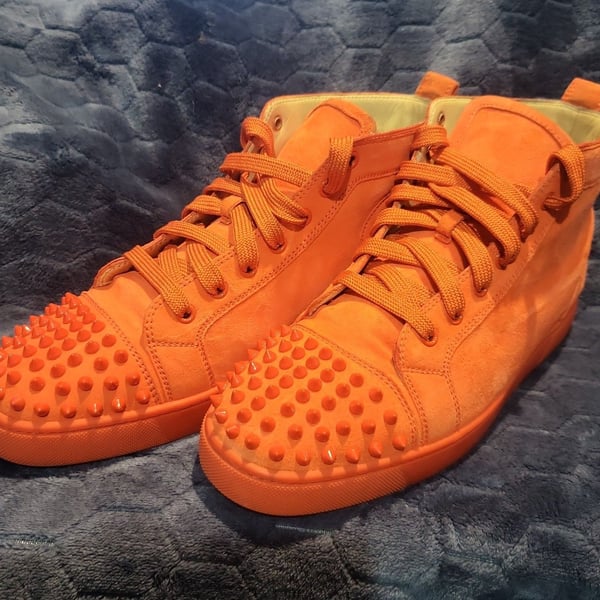 CHRISTIAN LOUBOUTIN Capucine Lou Spikes Suede Sneakers