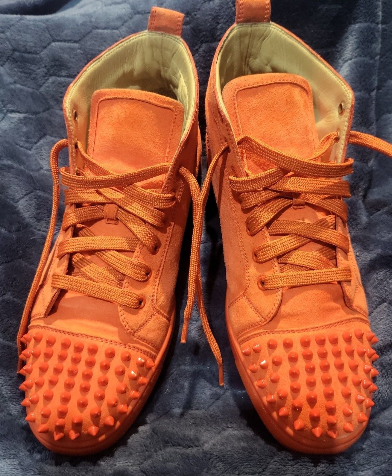 CHRISTIAN LOUBOUTIN Capucine Lou Spikes Suede Sneakers 6
