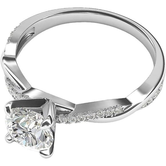 Sterling Silver Twisted Vine Simulated 1.0 CT Diamond Ring 3