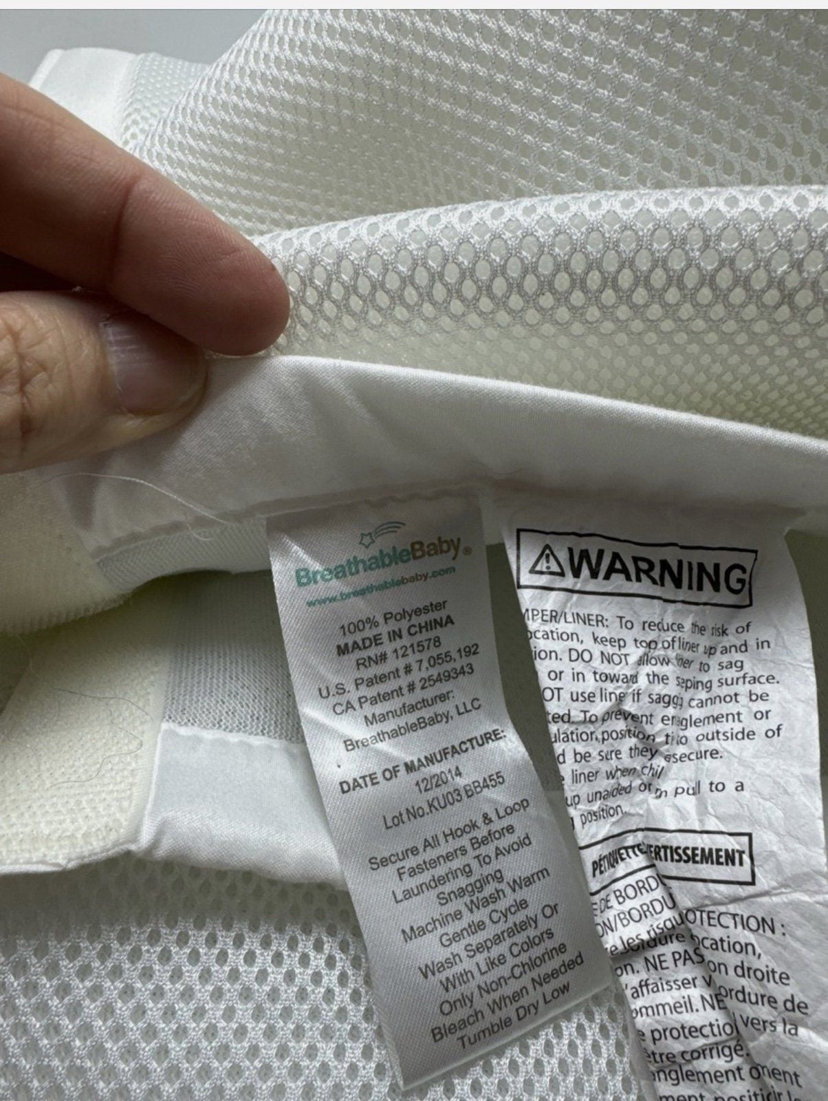BreathableBaby Mesh Crib Liner - Safe & Breathable (White) 4