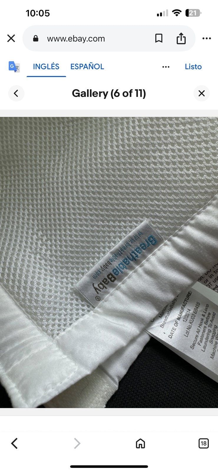 BreathableBaby Mesh Crib Liner - Safe & Breathable (White) 7