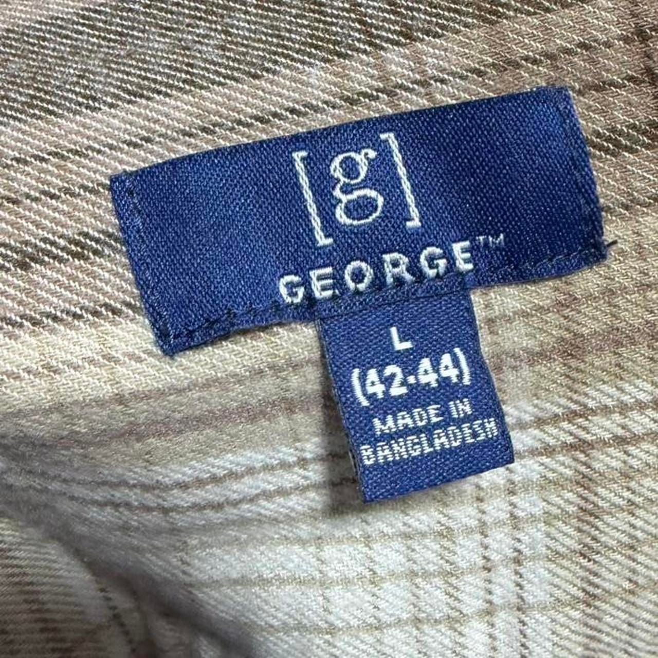 George Brown Striped Plaid Flannel Button Up Shirt - Old Money Style - Size L 4