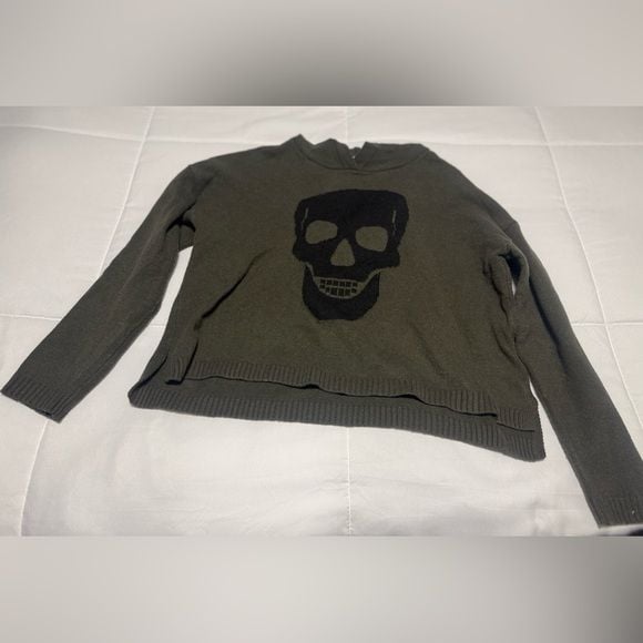 Women's Olive Skull Sweatshirt 2