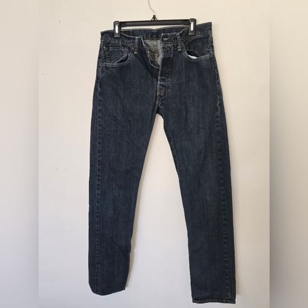 Levi’s 501 Original Button Fly Jeans W32 L34 Dark Wash Denim