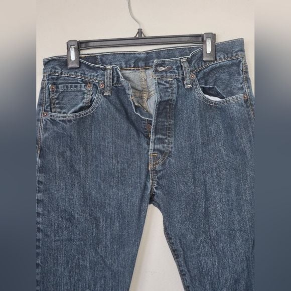Levi’s 501 Original Button Fly Jeans W32 L34 Dark Wash Denim 4