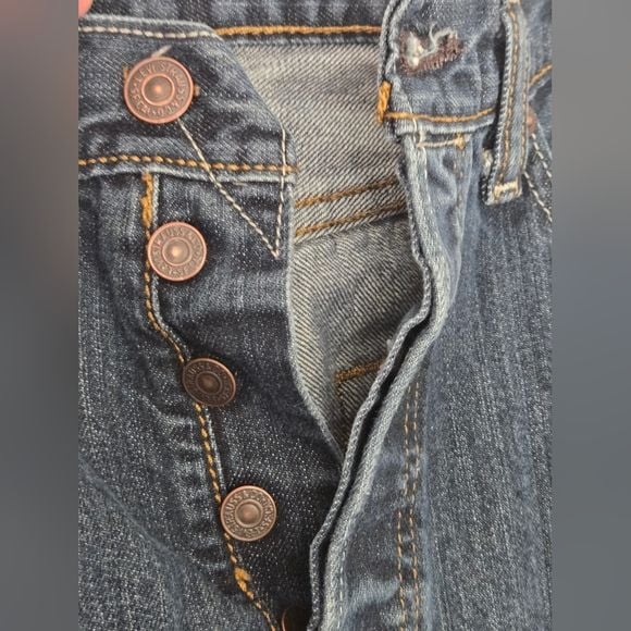 Levi’s 501 Original Button Fly Jeans W32 L34 Dark Wash Denim 6