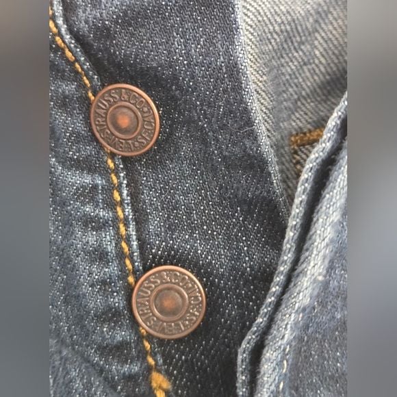 Levi’s 501 Original Button Fly Jeans W32 L34 Dark Wash Denim 7