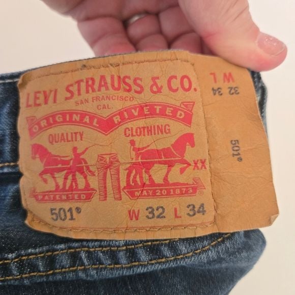 Levi’s 501 Original Button Fly Jeans W32 L34 Dark Wash Denim 11