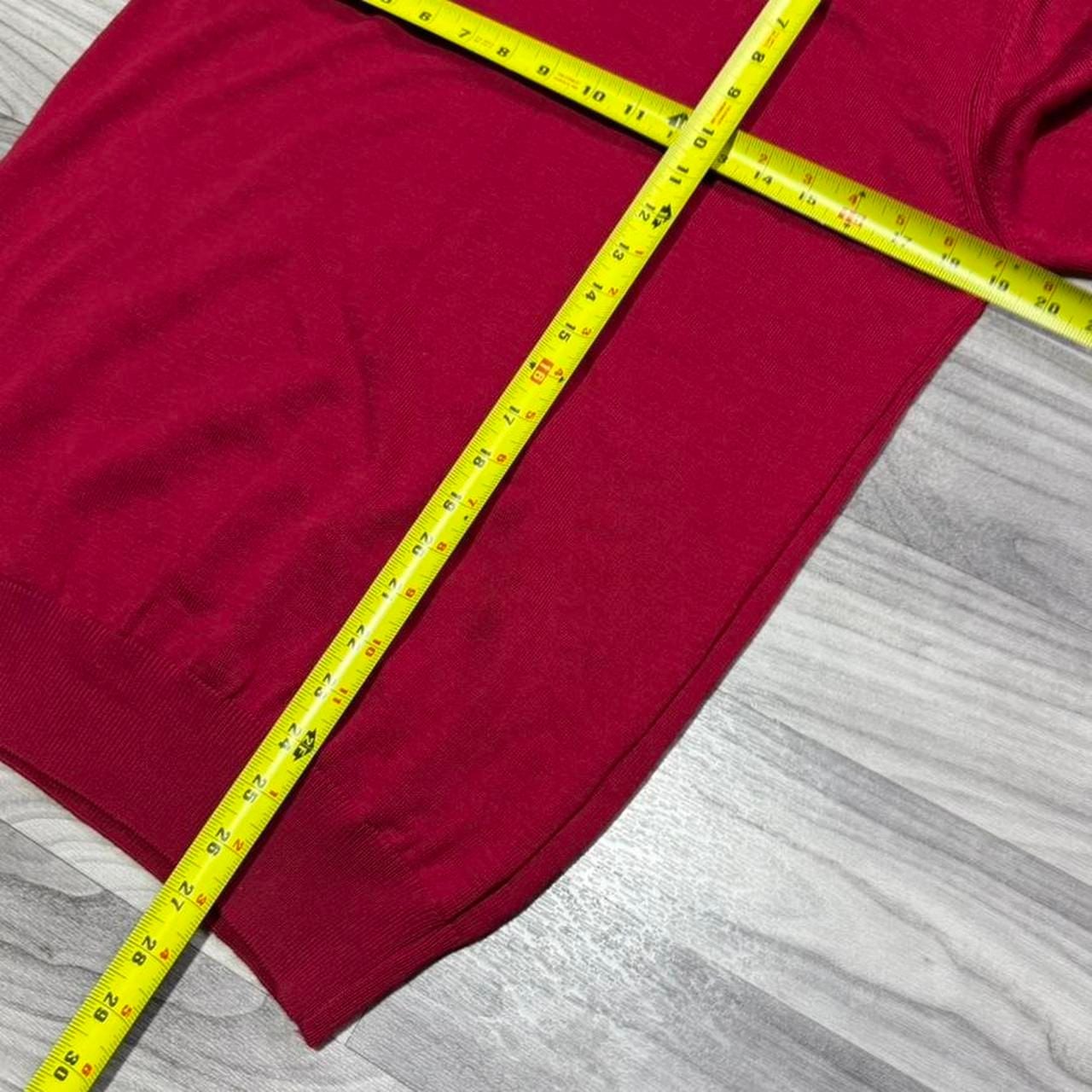 Tommy Hilfiger V-Neck Thermal Longsleeve Sweater, Red, Size M 7