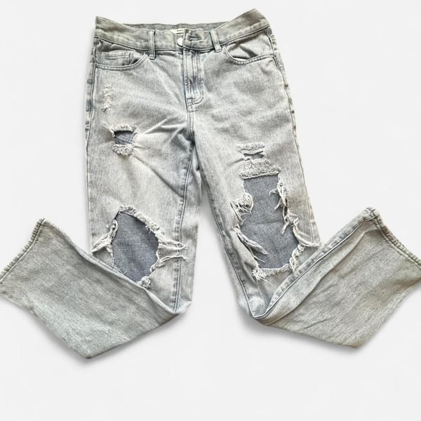 PacSun High-Rise Distressed 90s Boyfriend Jeans, Light Wash, Size 25