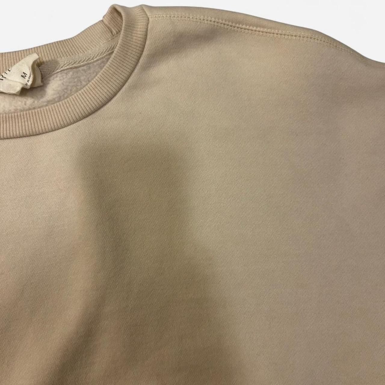 Relaxx by Exist Cream Cropped Crewneck Sweatshirt, Boxy Fit, Size Medium 7