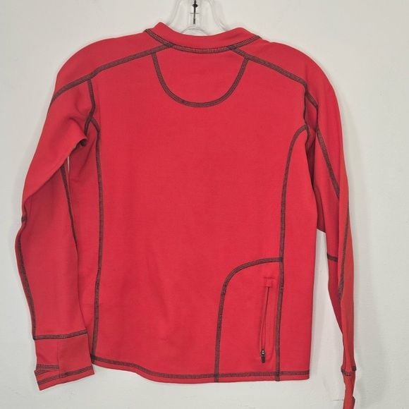 L.L. Bean Vibrant Red Waffle Knit Top 3