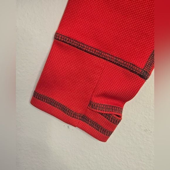 L.L. Bean Vibrant Red Waffle Knit Top 4