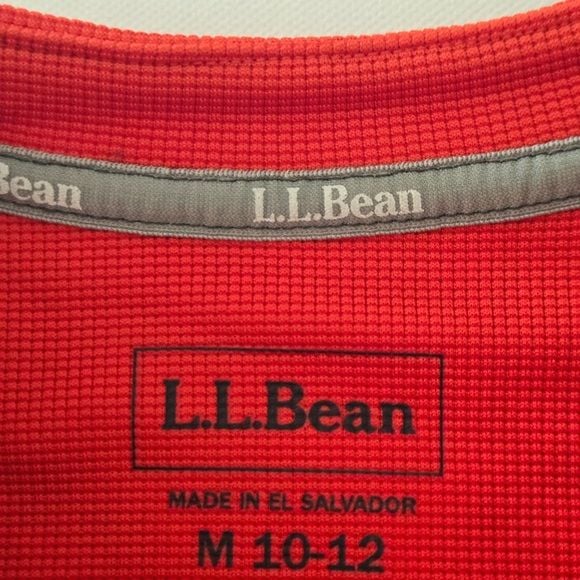 L.L. Bean Vibrant Red Waffle Knit Top 10