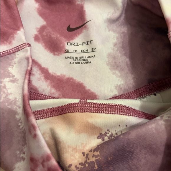 Nike Women's Tie-Dye Bike Shorts - Pink and Tan 3