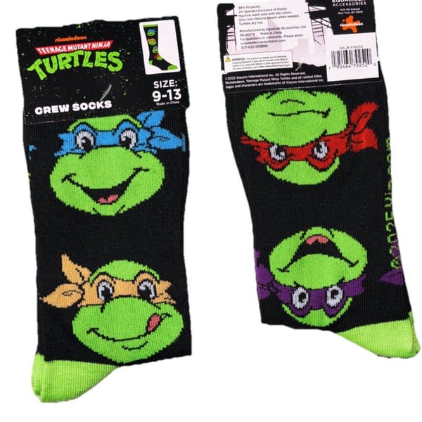 Odd Sox Ninja Turtles Crazy Socks Mens 9-13 Crew Socks Novelty Gift Gag Funny