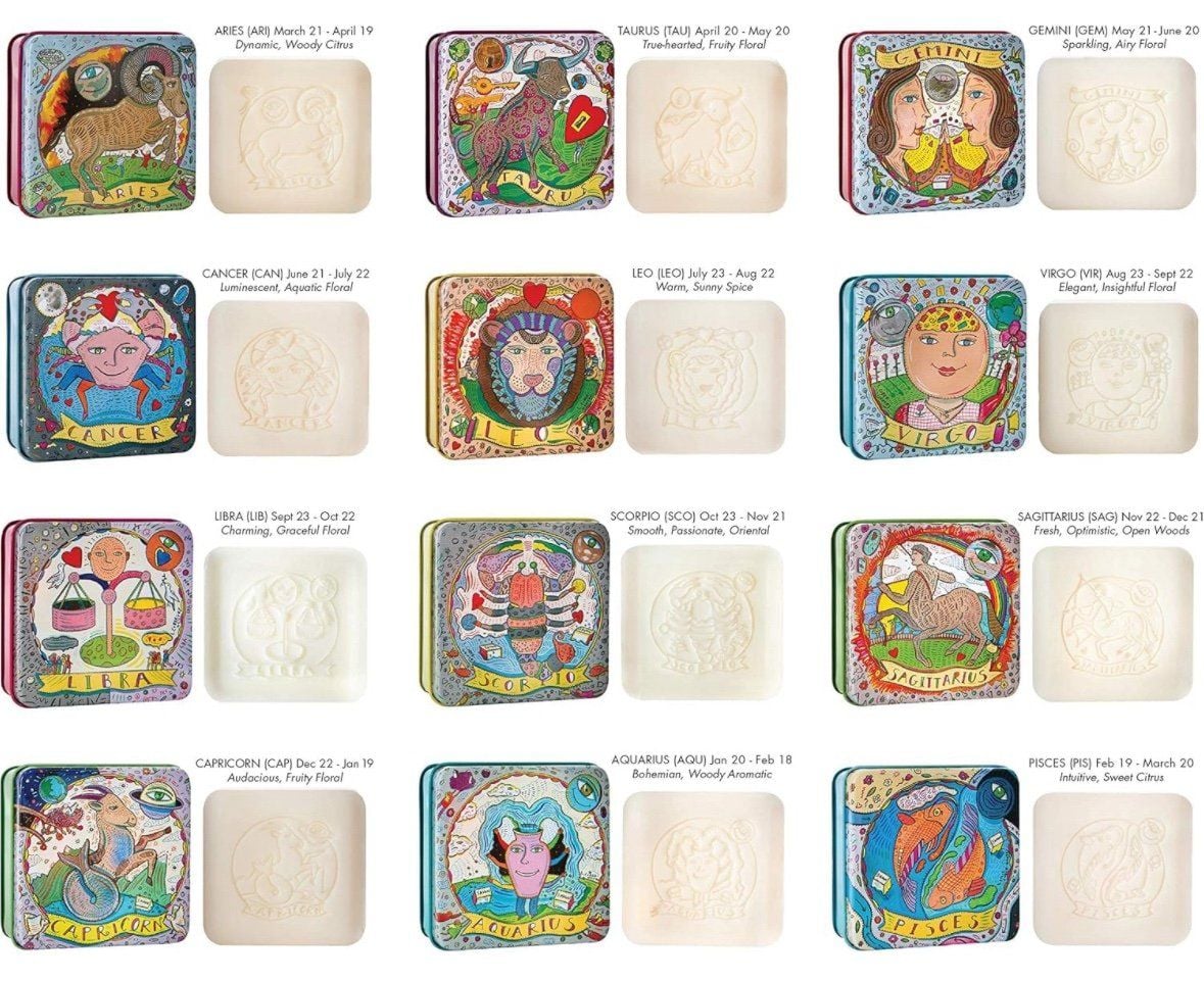 Pre De Provence - Cancer Zodiac Engraved Bar Soap in Gift Tin 7
