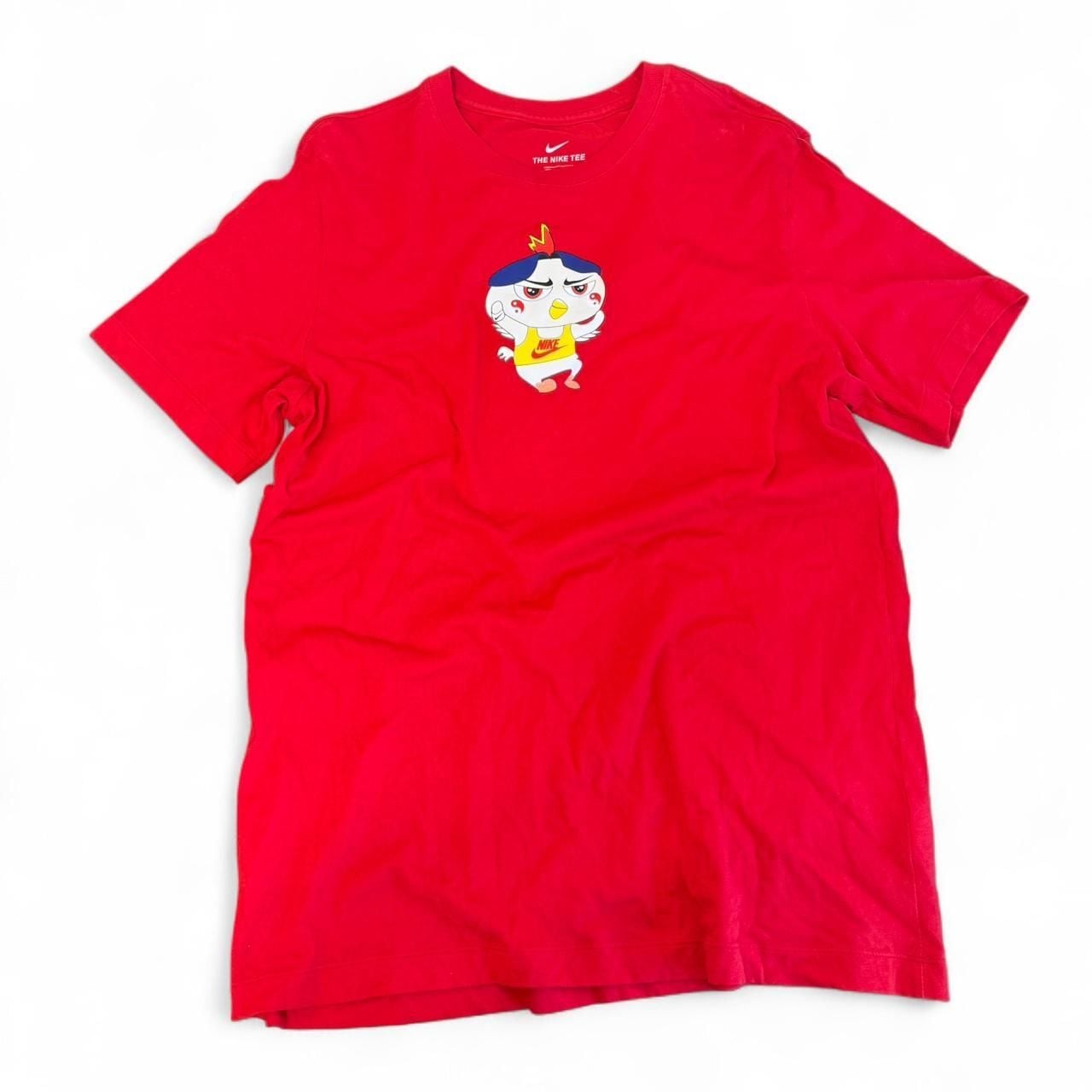 Nike Ramen Noodle Graphics Red Cotton T-Shirt Size L 2