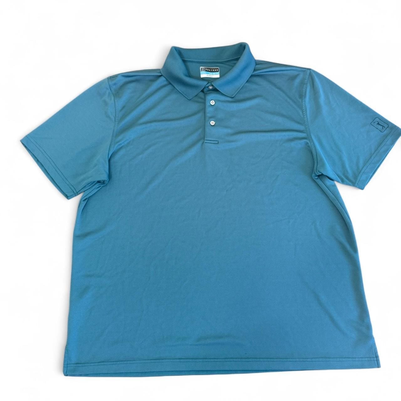 PGA Tour Airflux Blue Mesh Golf Polo Shirt, Men's XXL — Size XXL 2