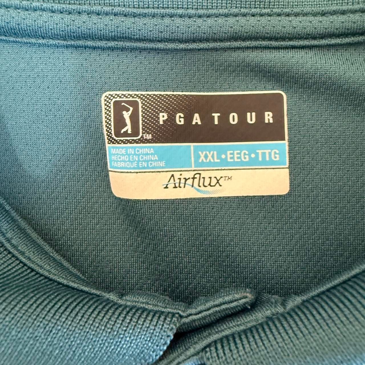 PGA Tour Airflux Blue Mesh Golf Polo Shirt, Men's XXL — Size XXL 3