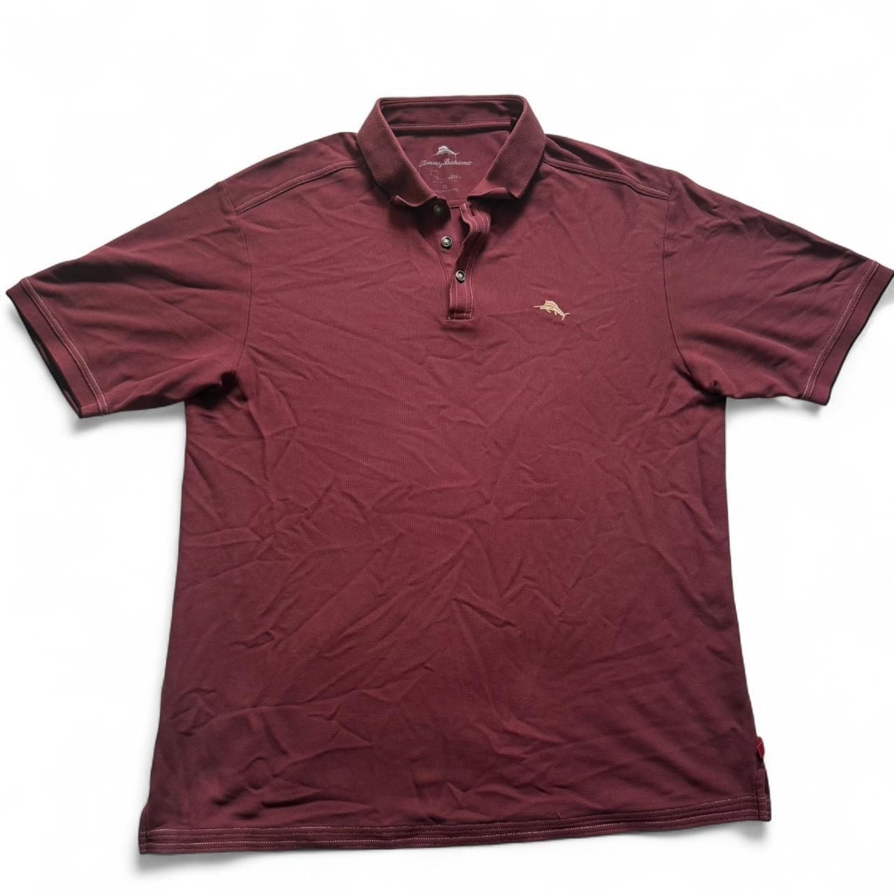 Tommy Bahama Maroon Short Sleeve Polo Shirt, Men's Size XL - Preppy Golf Top 2