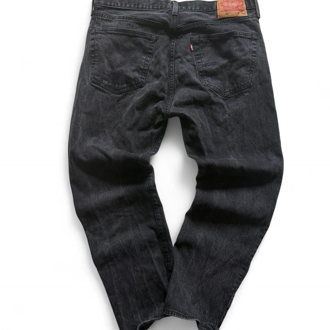 Vintage Levi's 501 Original Fit Black Denim Jeans 36x29 3