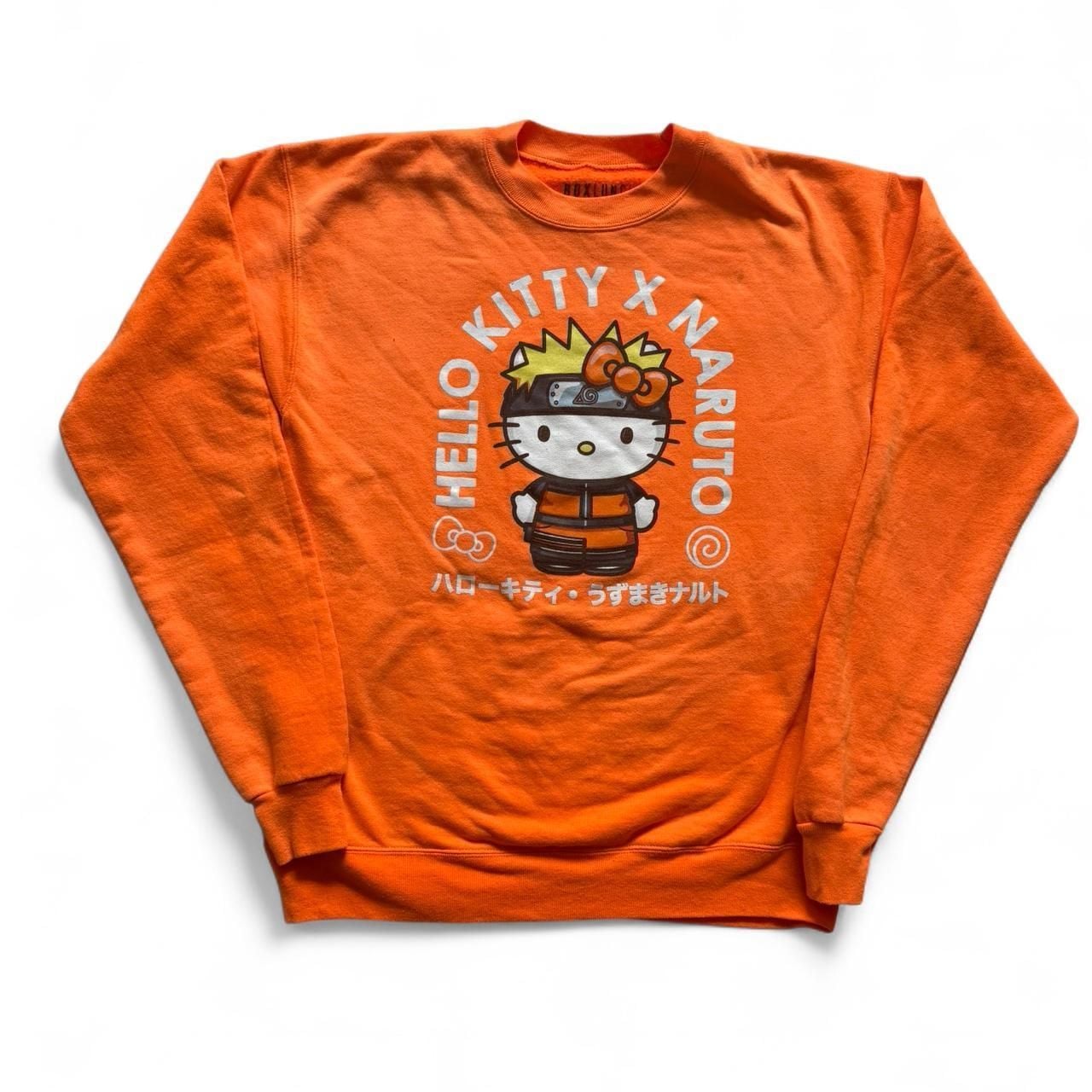 Hello Kitty x Naruto Shippuden Orange Crewneck Sweatshirt, Collab Size S 1