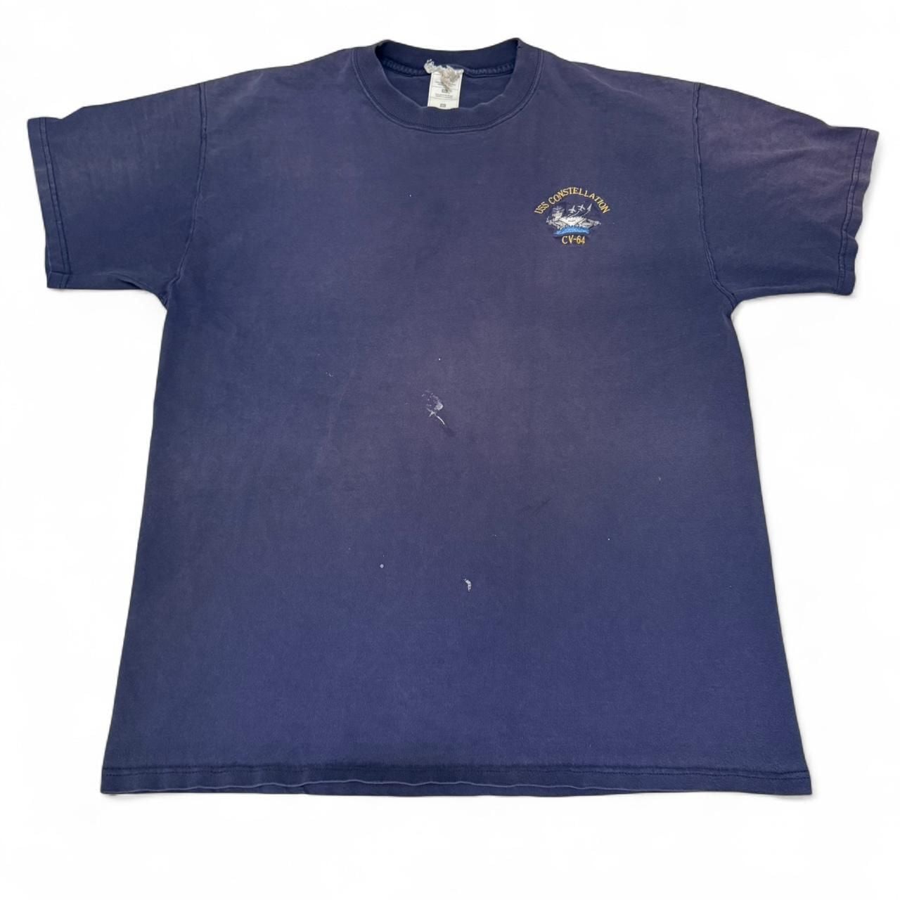 Vintage USS Constellation CV-64 Navy Blue Military T-Shirt - XL 2