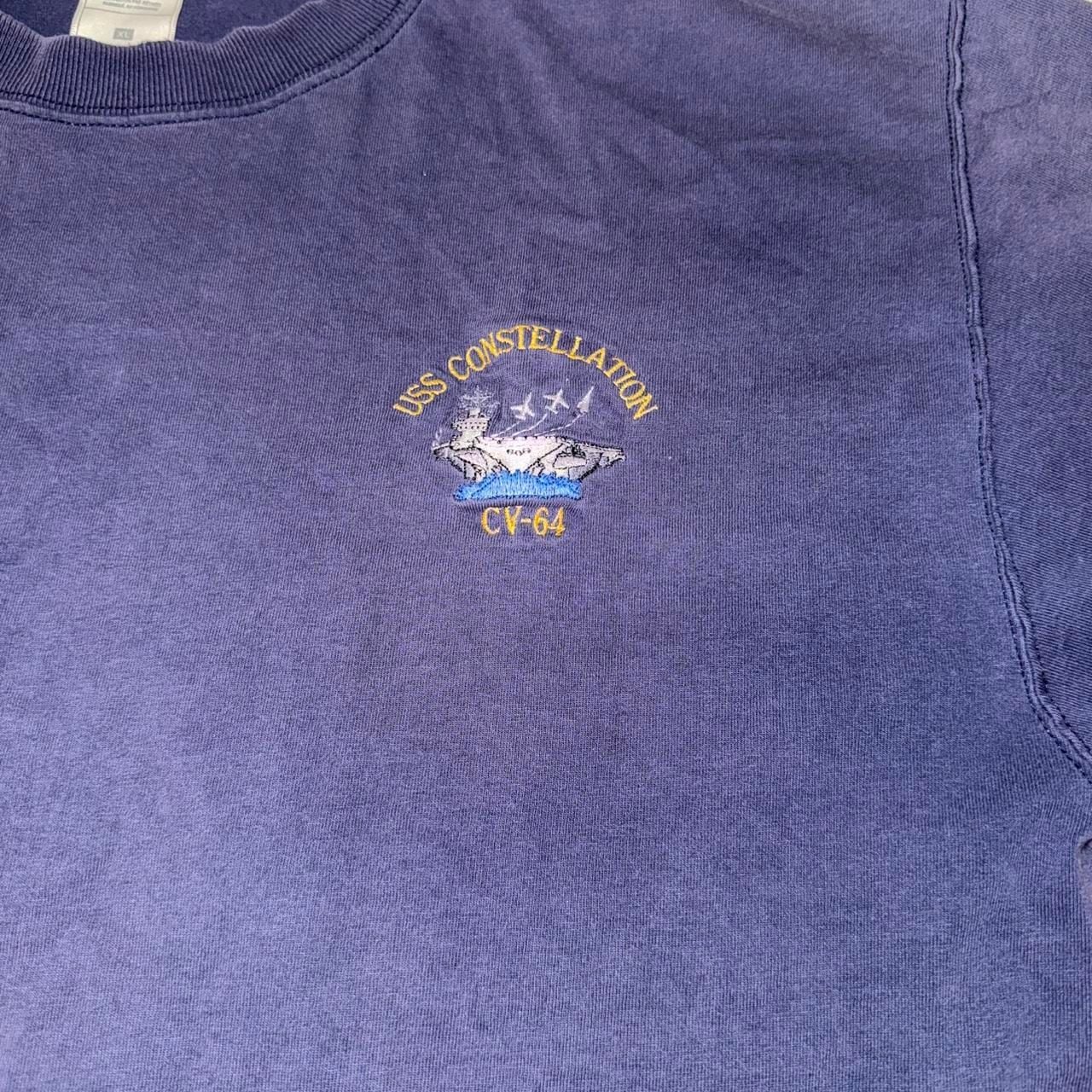 Vintage USS Constellation CV-64 Navy Blue Military T-Shirt - XL 3