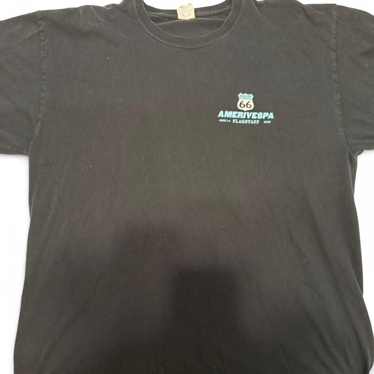 Vintage Amerivespa 2005 Flagstaff Arizona Route 66 T-Shirt, Black Cotton, Y2K 3