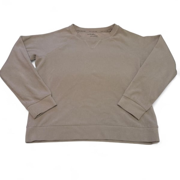 Marc New York Tan Ribbed Crewneck Sweatshirt Pullover Size S