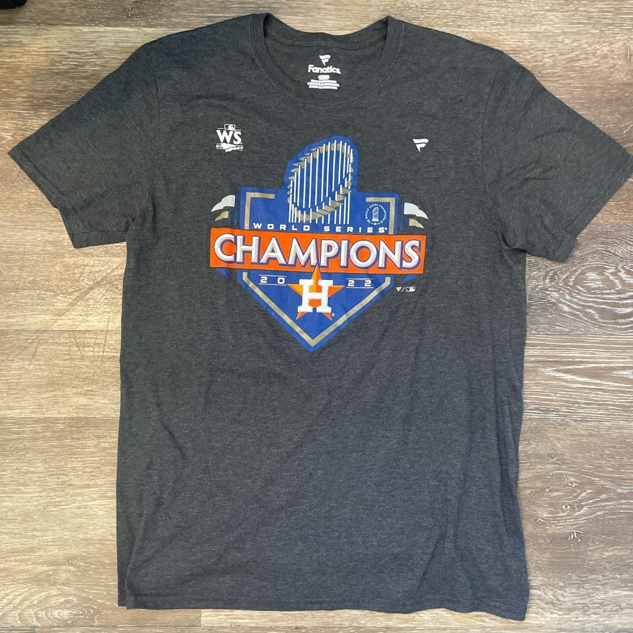 Houston Astros 2022 World Series Champions T-Shirt, Grey, Men's Size Large 2