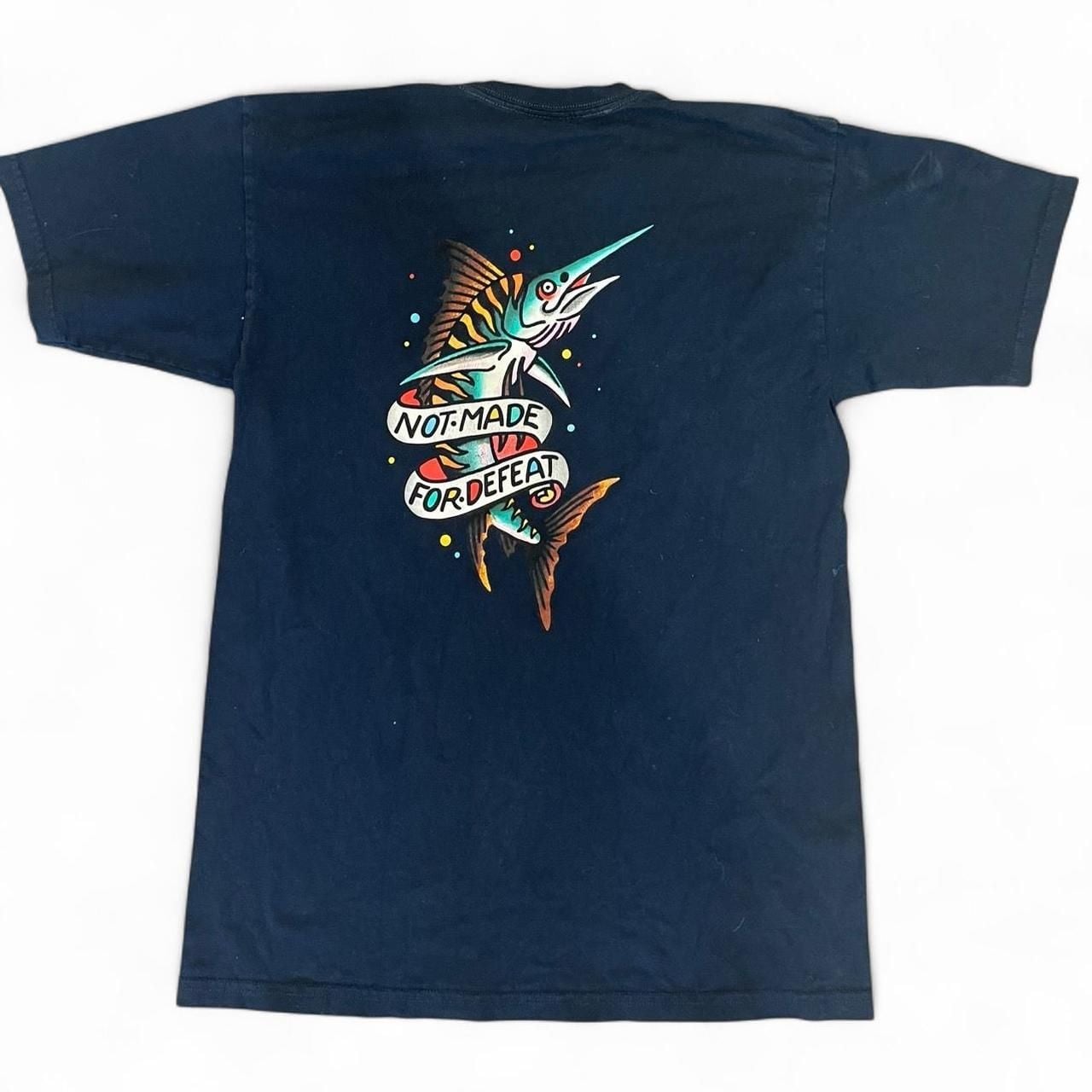 Dark Seas Navy Blue Marlin Graphic T-Shirt - Men's Size M - Skater Y2K 2