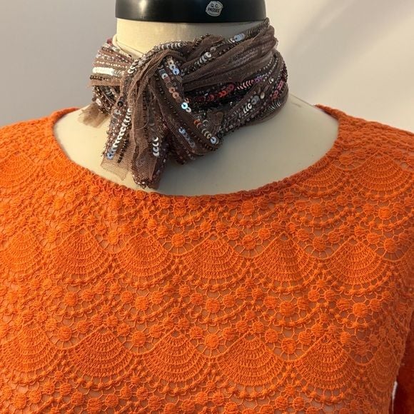 Club Monaco Orange Lace Blouse 3