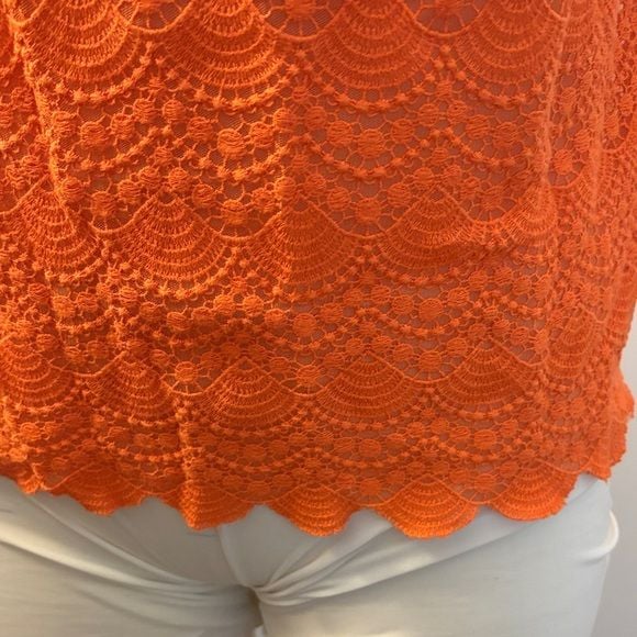 Club Monaco Orange Lace Blouse 5