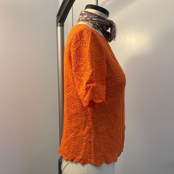 Club Monaco Orange Lace Blouse 6