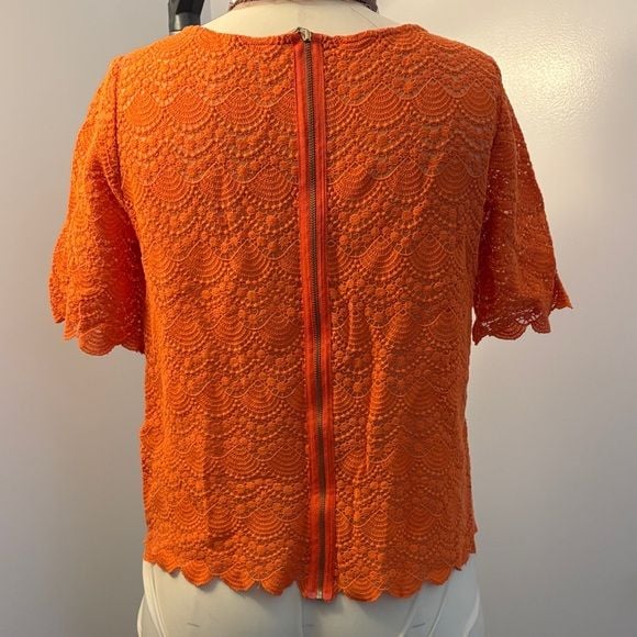 Club Monaco Orange Lace Blouse 7