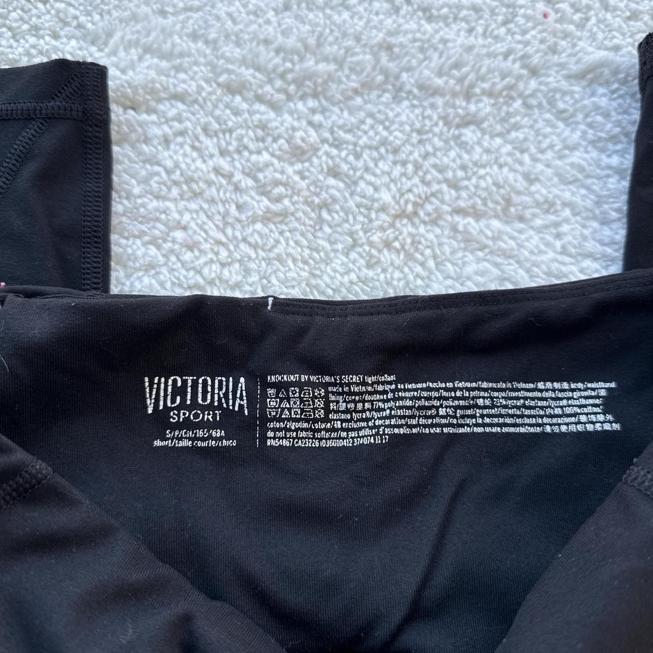 Victoria Sport Knockout High-Waisted Black Leggings with Pockets, Size S 3